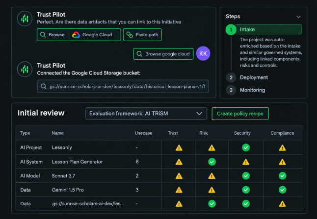 intake to approval product screen